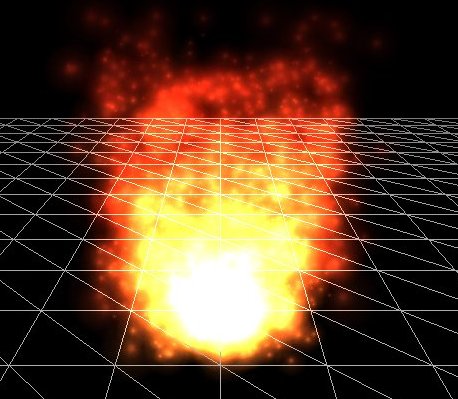 Figure 2: A particle system used to simulate a fire, created in 3dengfx
