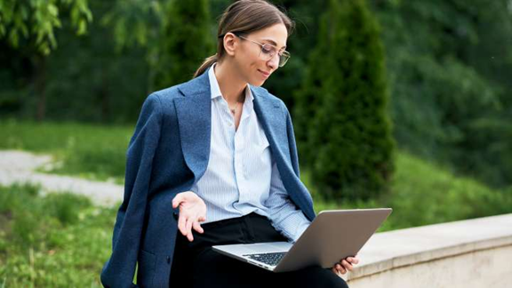 Woman with laptop