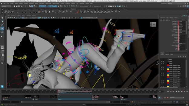 Flow Animating in Context lets animators access editorial sequencing data directly in Maya. (Source: Autodesk)